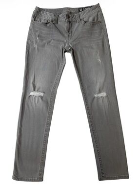 Miss Me Jeans, Gray Distressed Denim, W30, Ripped Knees, Y2K, Low Rise 30x28,